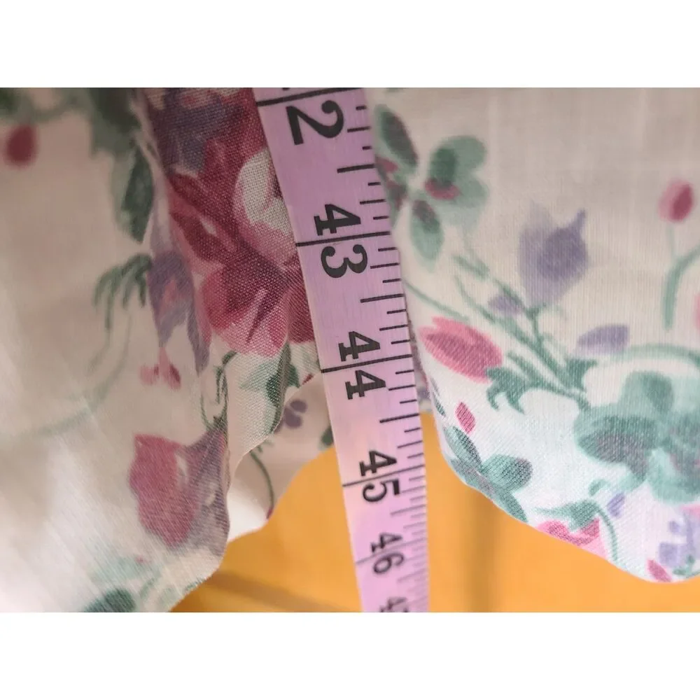 Vintage Stuart‎ Allan Sz 16 Floral Cottagecore Dress Lace Trim Elastic Waistband